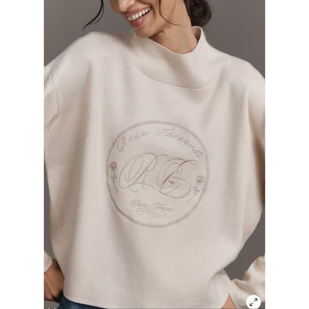The Carys Mock-Neck Sweater by Maeve size medium $90 m10